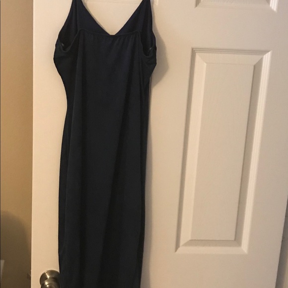 NWT! Navy Blue Suede Midi Dress - Picture 7 of 7